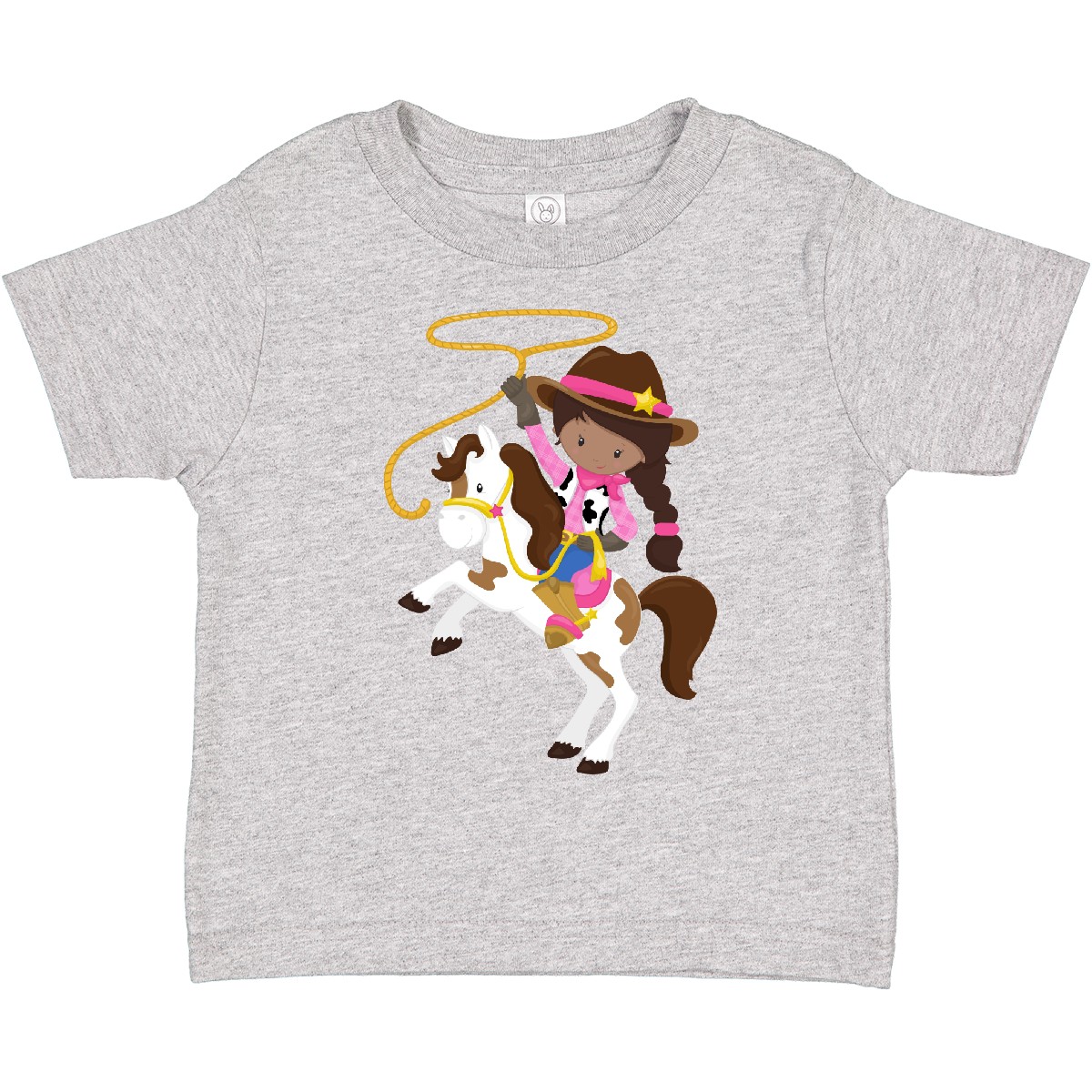 Inktastic African American Girl, Cowgirl, Sheriff, Lasso Toddler T-Shirt Black - Bild 4 von 9