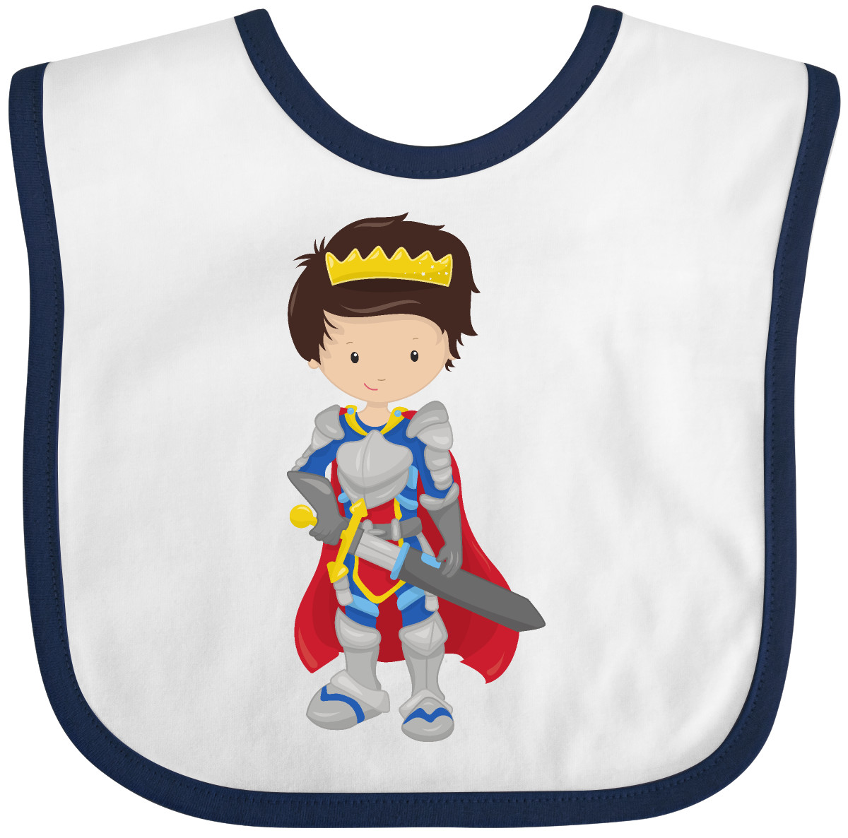 Inktastic Prince, King, Knight, Sword, Crown, Brown Hair Baby Bib Shining Armor - Bild 9 von 11