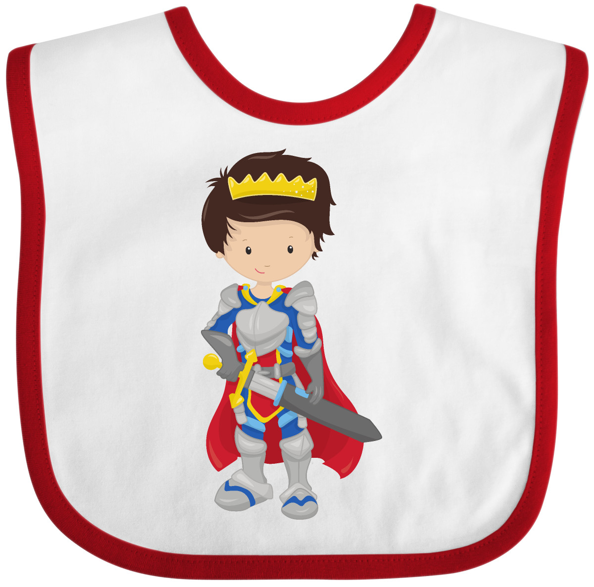 Inktastic Prince, King, Knight, Sword, Crown, Brown Hair Baby Bib Shining Armor - Bild 11 von 11
