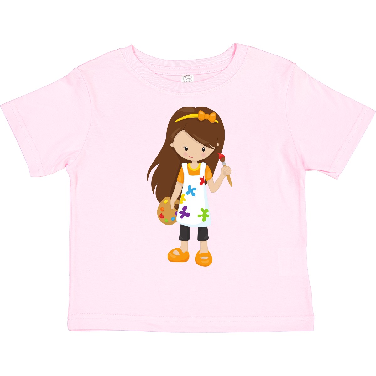T-Shirt Inktastic Maler, Maler, süßes Mädchen, braune Haare Kleinkind klein - Bild 7 von 8