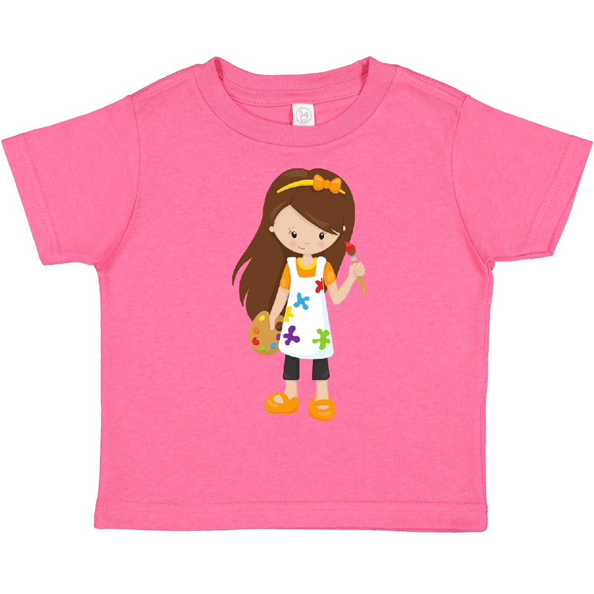 T-Shirt Inktastic Maler, Maler, süßes Mädchen, braune Haare Kleinkind klein - Bild 5 von 8