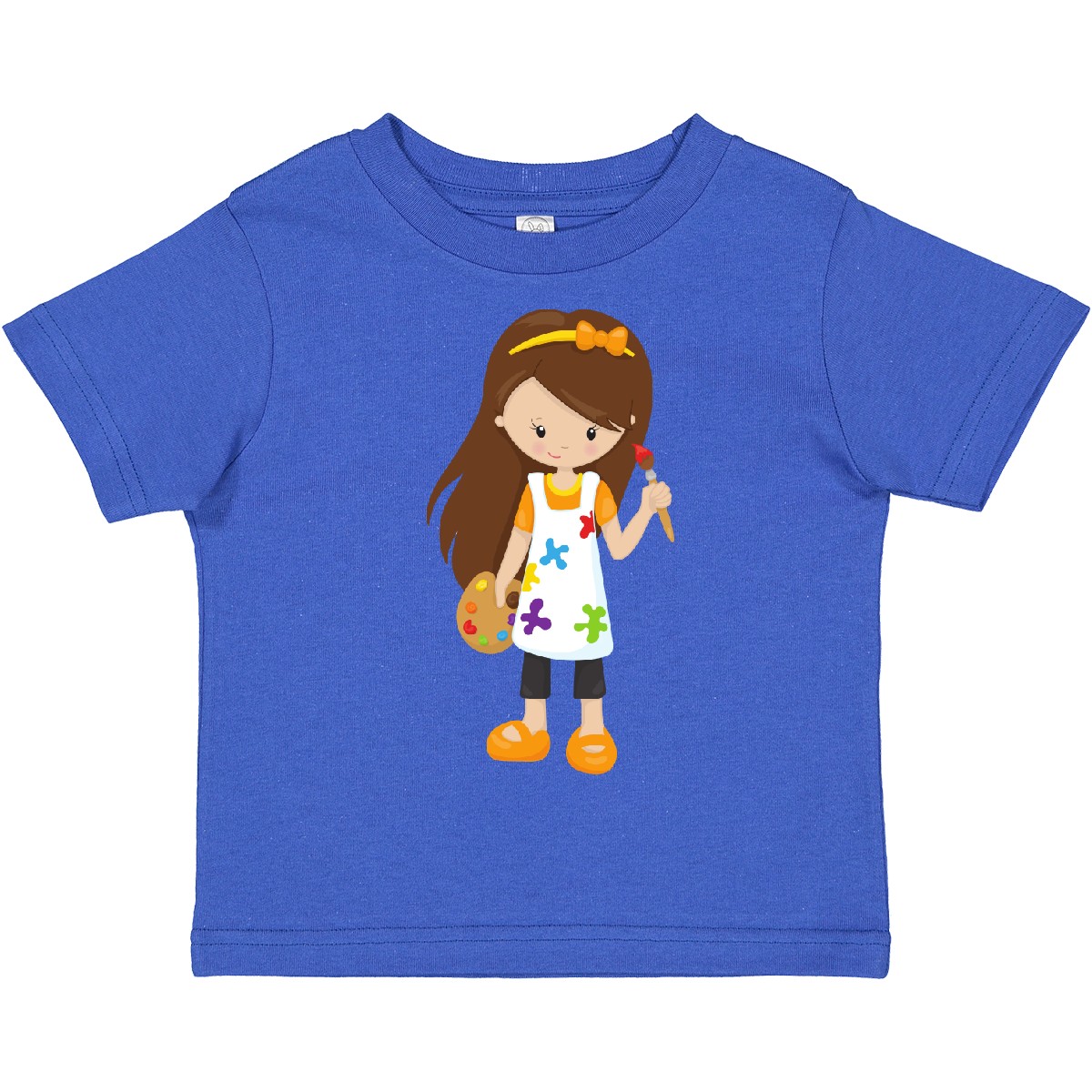 T-Shirt Inktastic Maler, Maler, süßes Mädchen, braune Haare Kleinkind klein - Bild 8 von 8