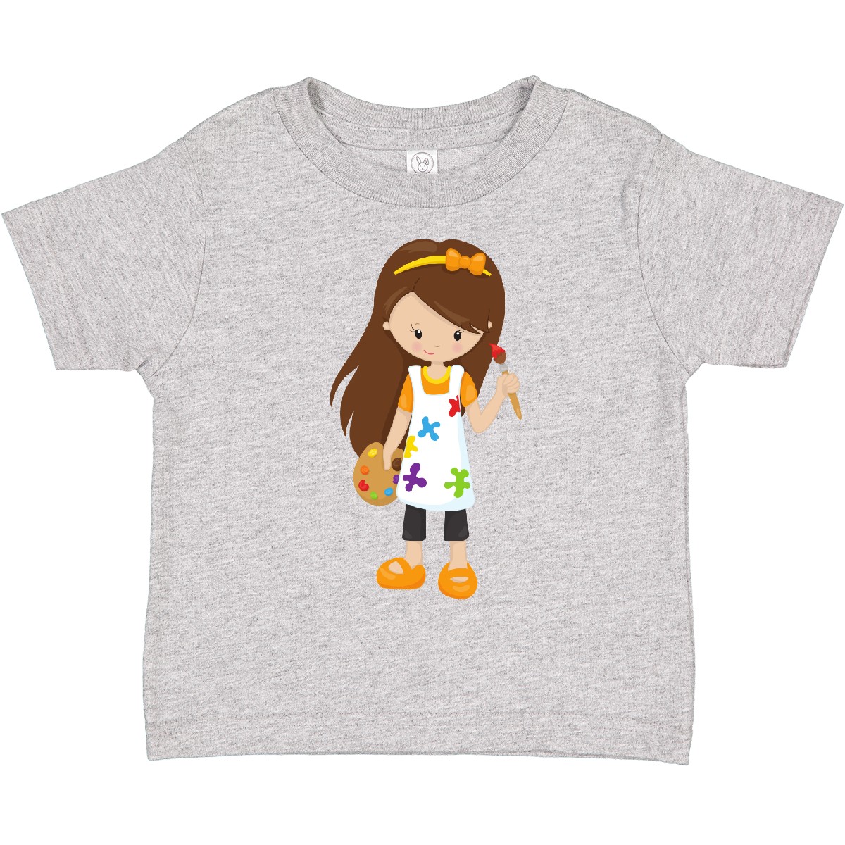 T-Shirt Inktastic Maler, Maler, süßes Mädchen, braune Haare Kleinkind klein - Bild 3 von 8