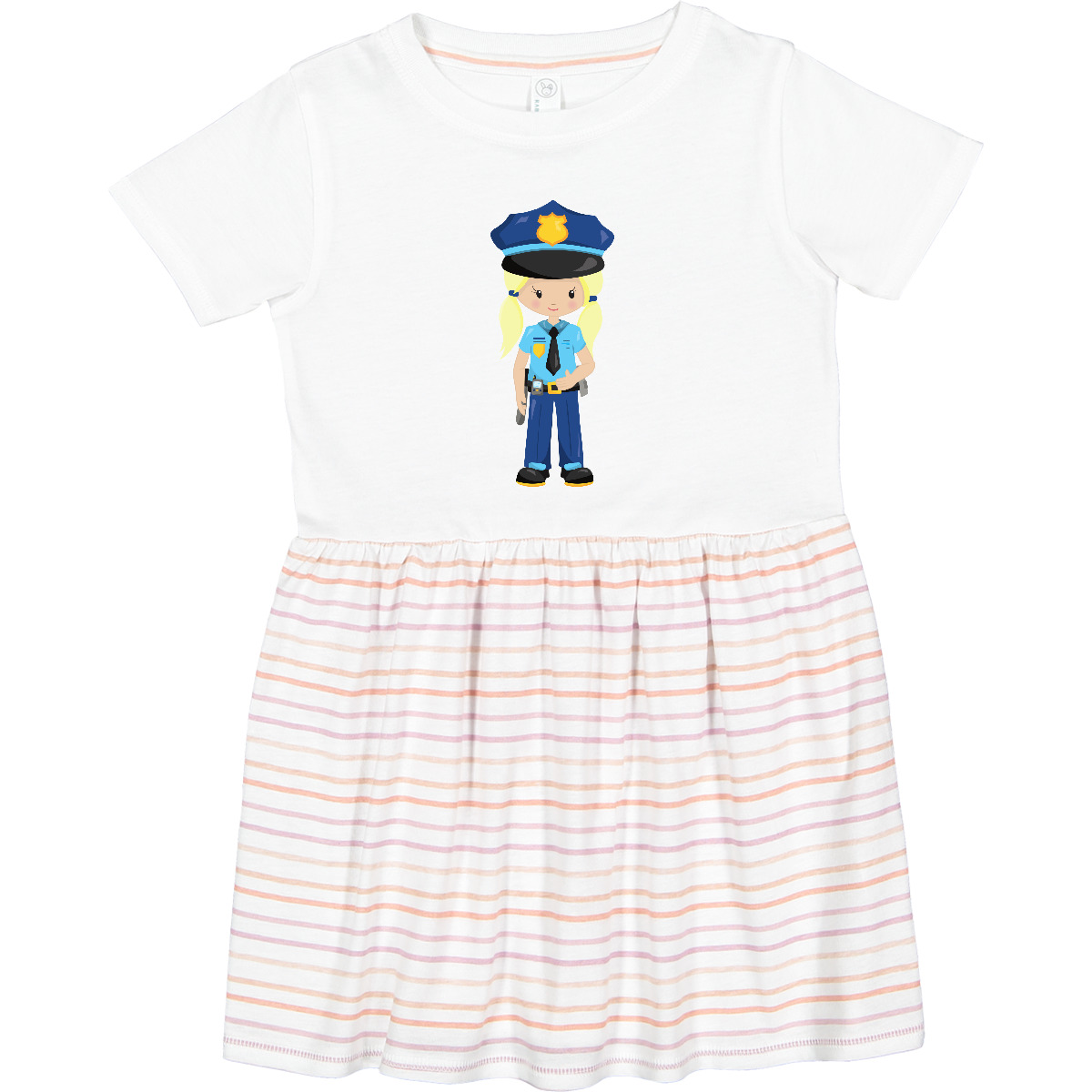 Inktastic Police Girl, Police Officer, Cop, Blonde Hair Toddler Dress Cute Law - Imagen 7 de 7