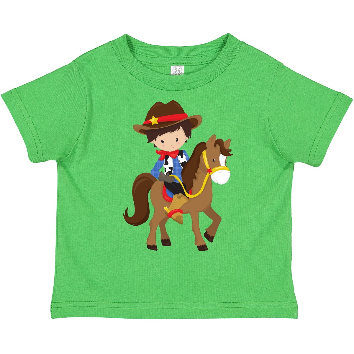 Inktastic Cowboy, Sheriff, Horse, Western, Brown Hair Toddler T-Shirt Cute Boy - 第 2/13 張圖片