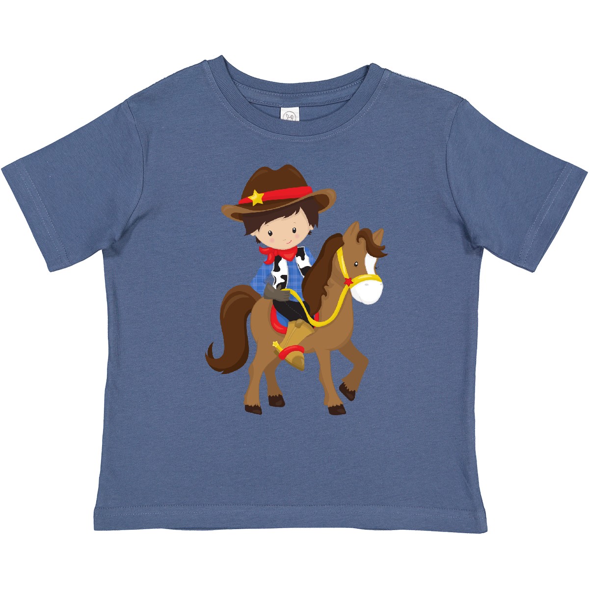 Inktastic Cowboy, Sheriff, Horse, Western, Brown Hair Toddler T-Shirt Cute Boy - 第 7/13 張圖片