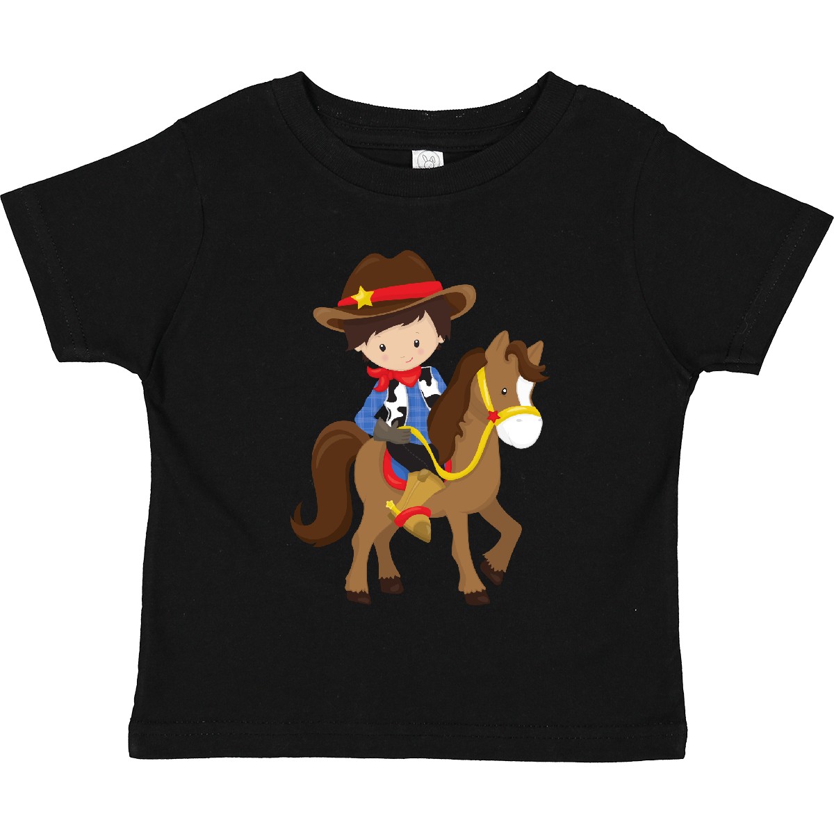 Inktastic Cowboy, Sheriff, Horse, Western, Brown Hair Toddler T-Shirt Cute Boy - 第 3/13 張圖片