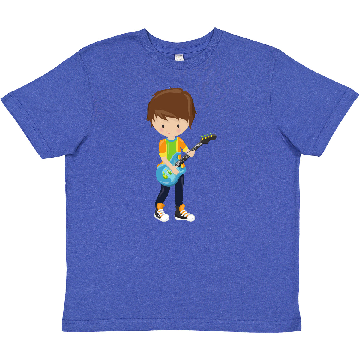 Inktastic Rock Boy, Brown Hair, Guitar Player, Band, Music Youth T-Shirt Cute - Picture 8 of 8