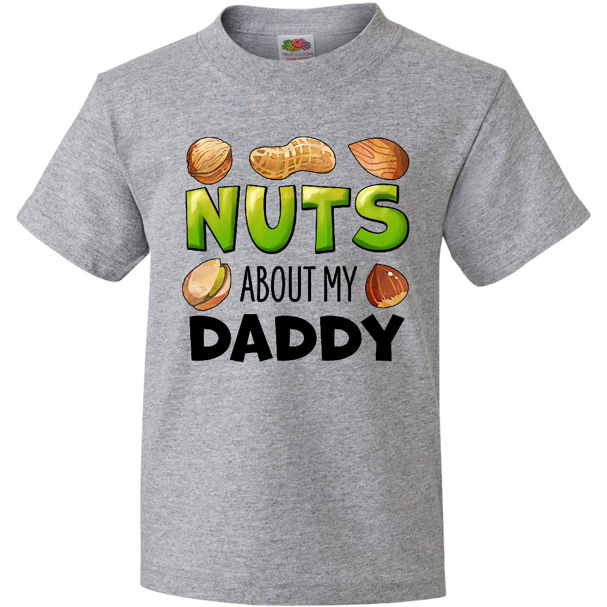Inktastic Nuts About My Daddy Peanut, Almond, Pistachio Youth T-Shirt Dad Father - Picture 3 of 8