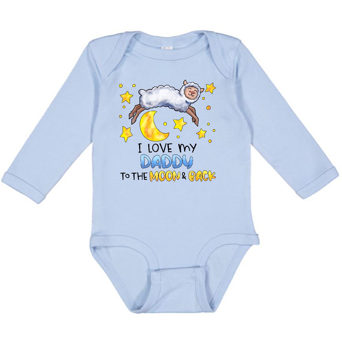 Inktastic I Love My Daddy To The Moon And Back Cute Sheep Long Sleeve Creeper - Picture 2 of 7