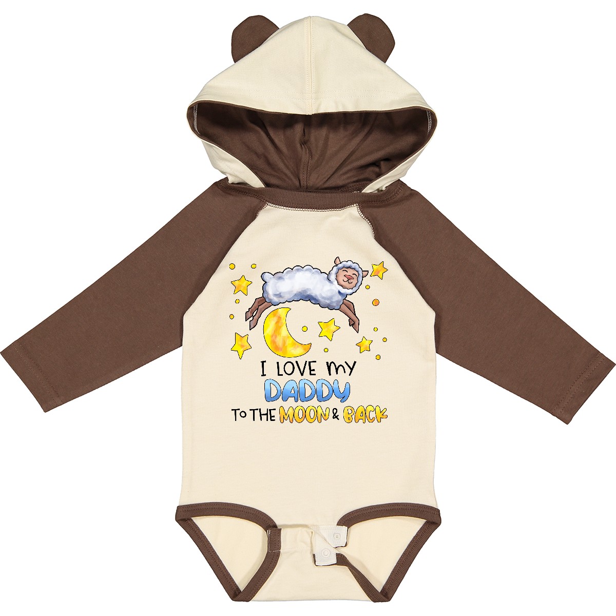 Inktastic I Love My Daddy To The Moon And Back Cute Sheep Long Sleeve Creeper - Picture 5 of 7