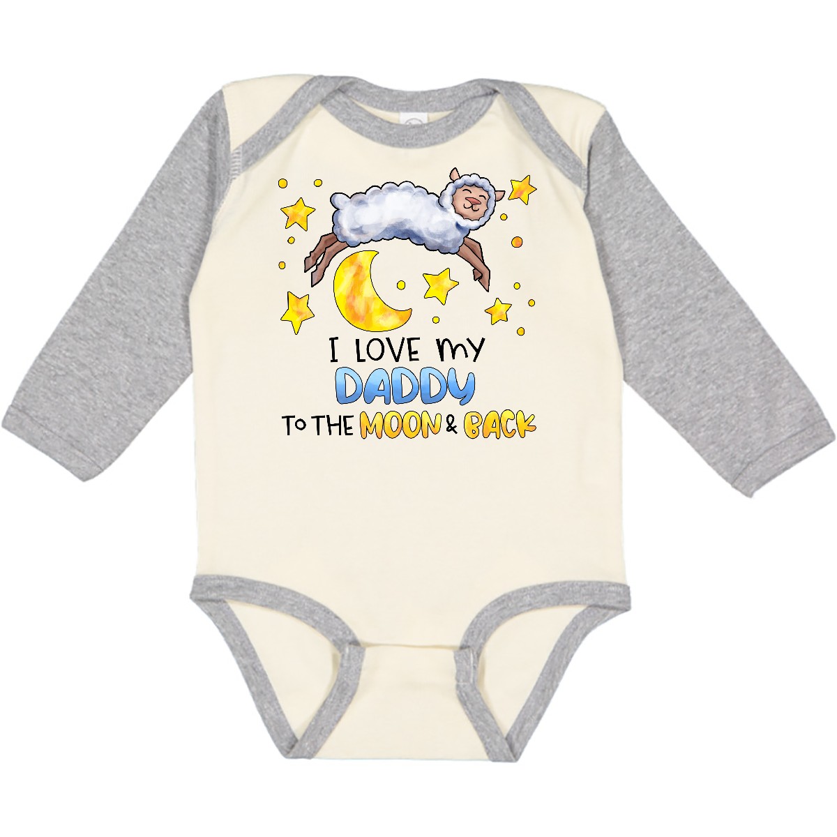 Inktastic I Love My Daddy To The Moon And Back Cute Sheep Long Sleeve Creeper - Picture 6 of 7