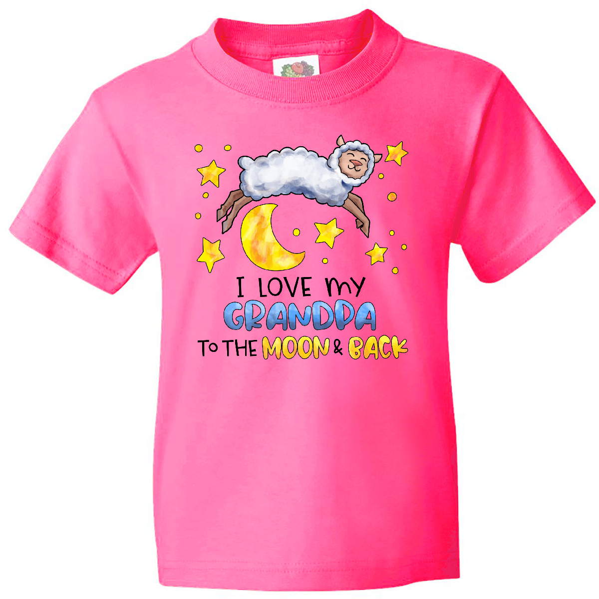 Inktastic I Love My Grandpa To The Moon And Back Cute Sheep Youth T-Shirt Child - Picture 4 of 8