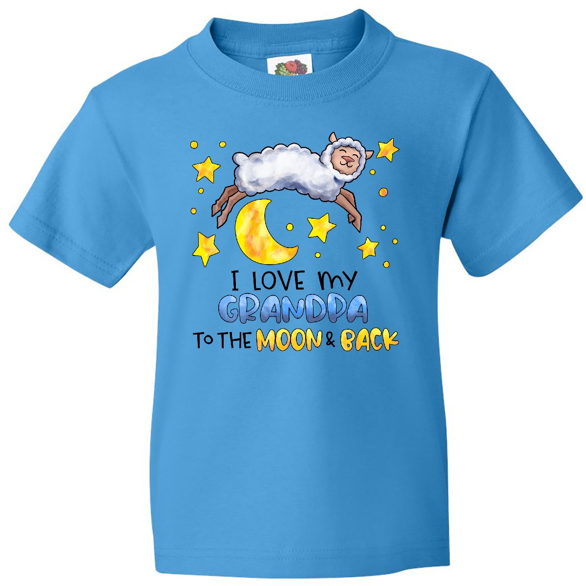 Inktastic I Love My Grandpa To The Moon And Back Cute Sheep Youth T-Shirt Child - Picture 5 of 8