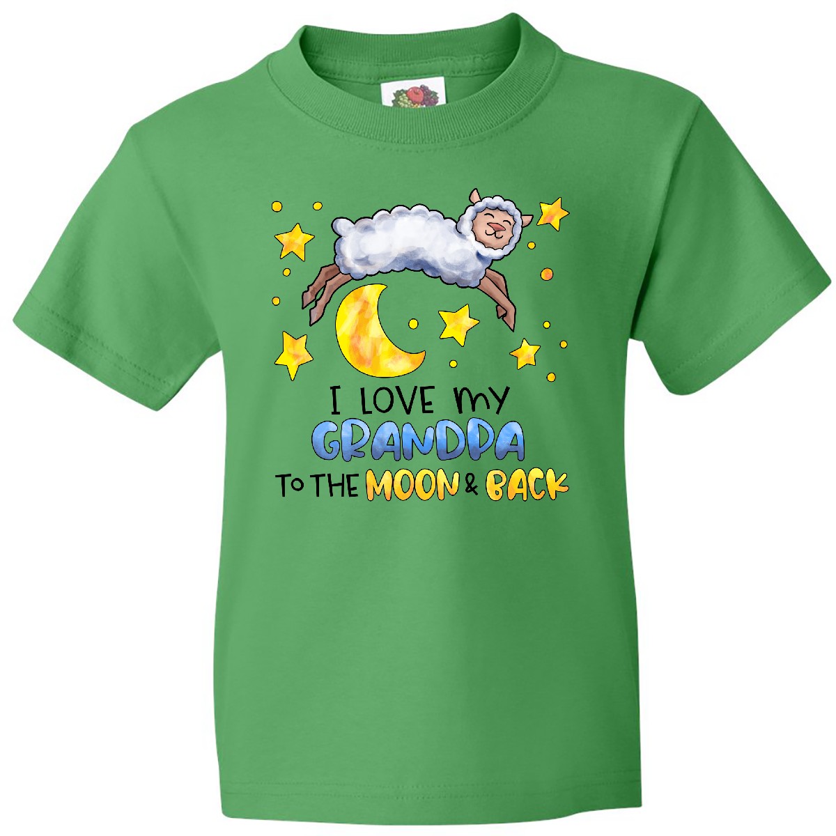 Inktastic I Love My Grandpa To The Moon And Back Cute Sheep Youth T-Shirt Child - Picture 3 of 8