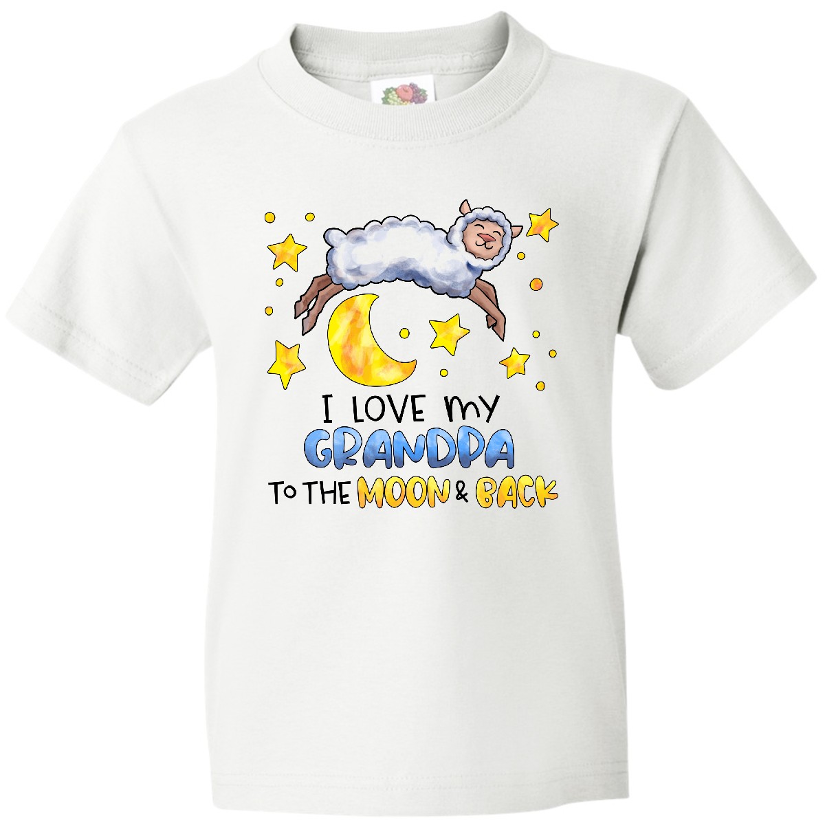 Inktastic I Love My Grandpa To The Moon And Back Cute Sheep Youth T-Shirt Child - Picture 8 of 8