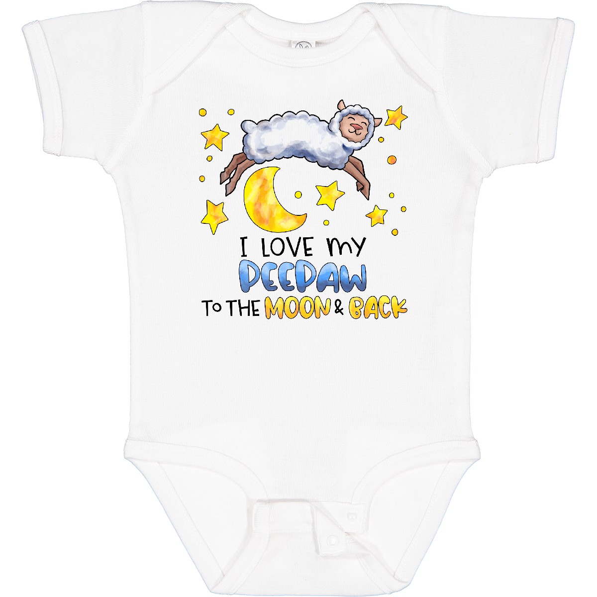 Inktastic I Love My Peepaw To The Moon And Back süßes Schaf Baby Body Familie - Bild 10 von 11
