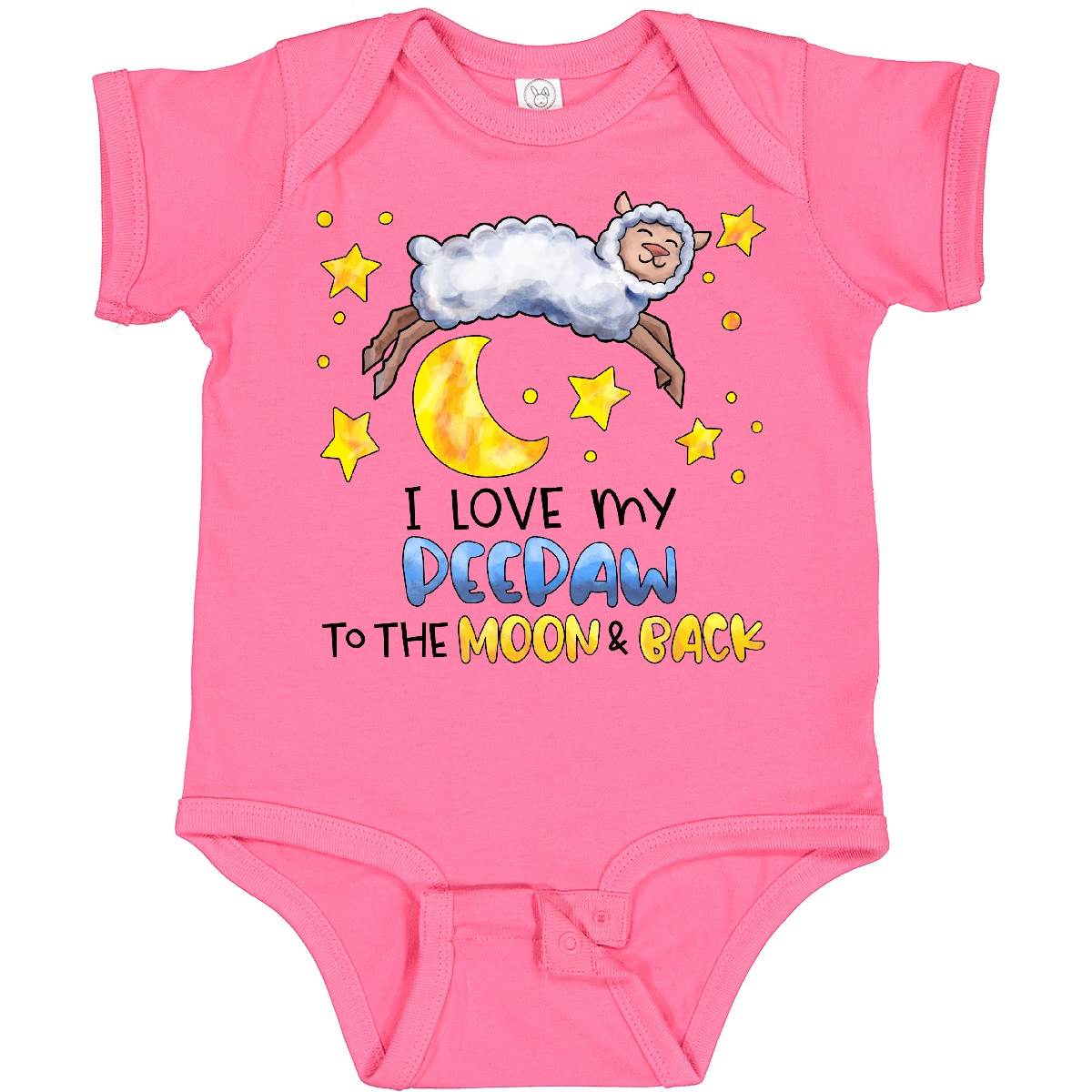 Inktastic I Love My Peepaw To The Moon And Back Cute Sheep Baby Bodysuit Family - Picture 6 of 13