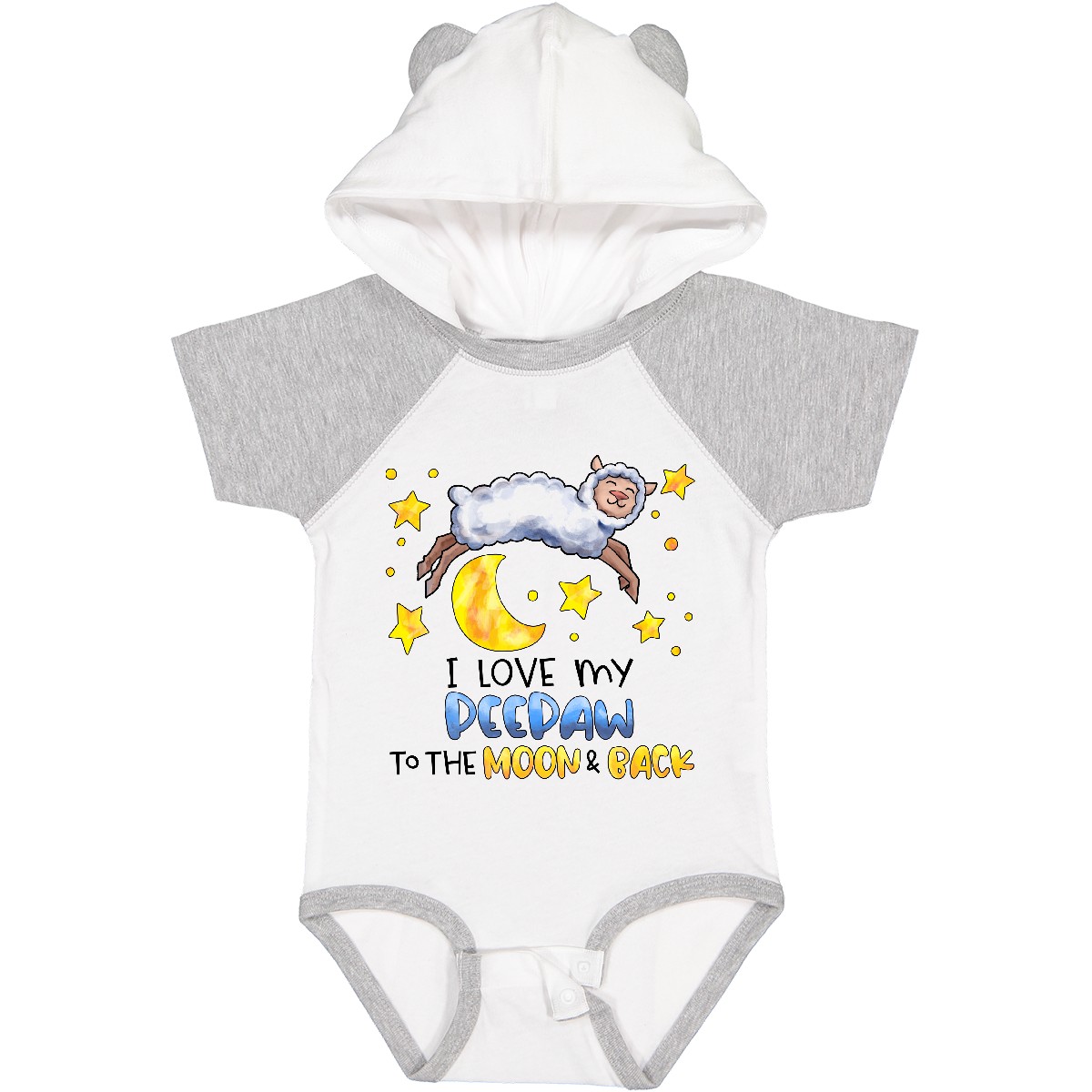 Inktastic I Love My Peepaw To The Moon And Back Cute Sheep Baby Bodysuit Family - Picture 13 of 13