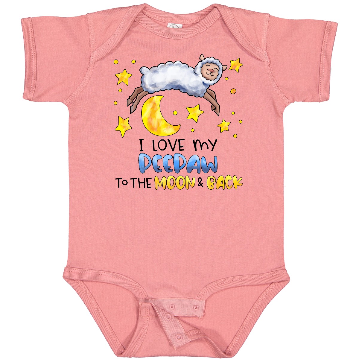 Inktastic I Love My Peepaw To The Moon And Back Cute Sheep Baby Bodysuit Family - Picture 7 of 13