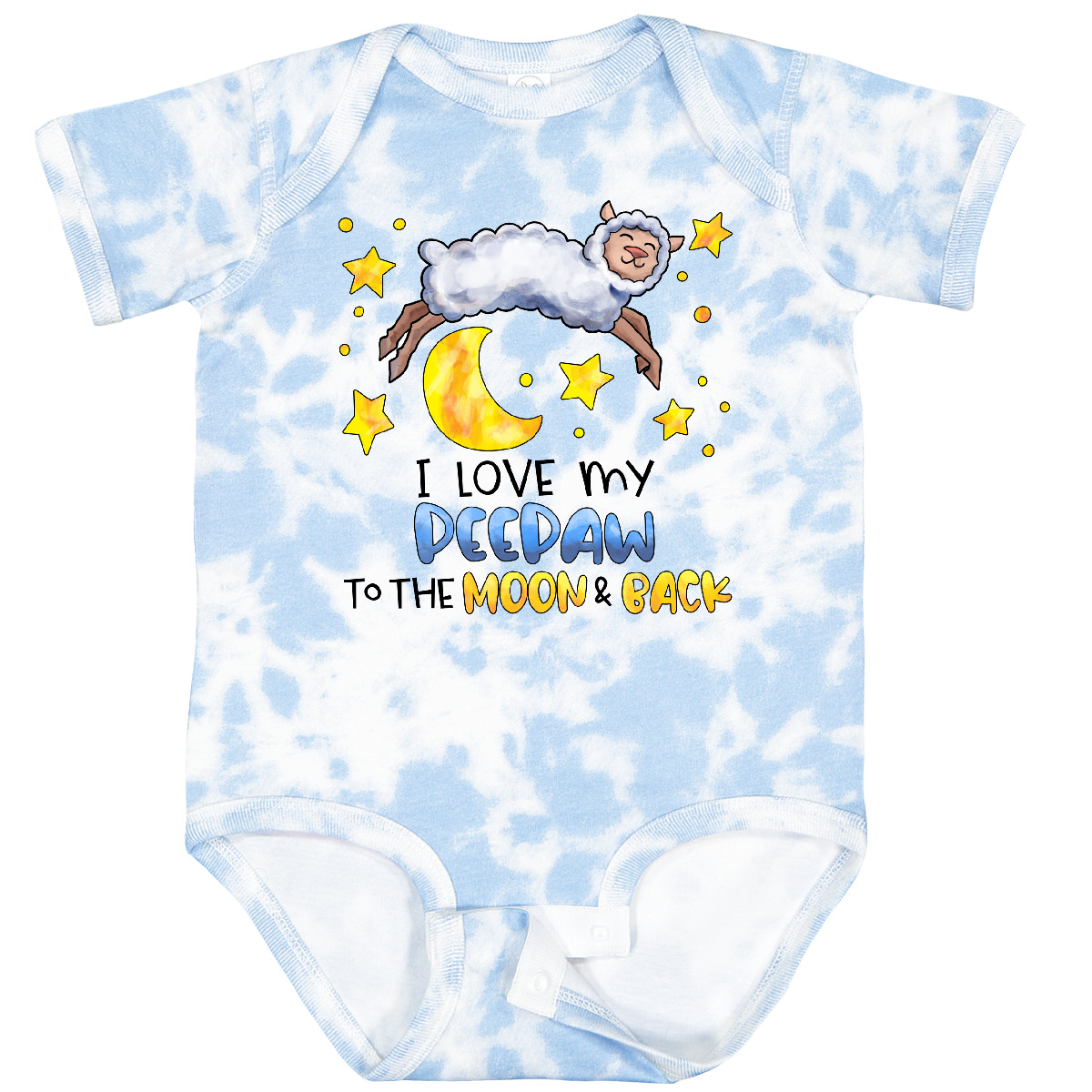 Inktastic I Love My Peepaw To The Moon And Back Cute Sheep Baby Bodysuit Family - Picture 11 of 13