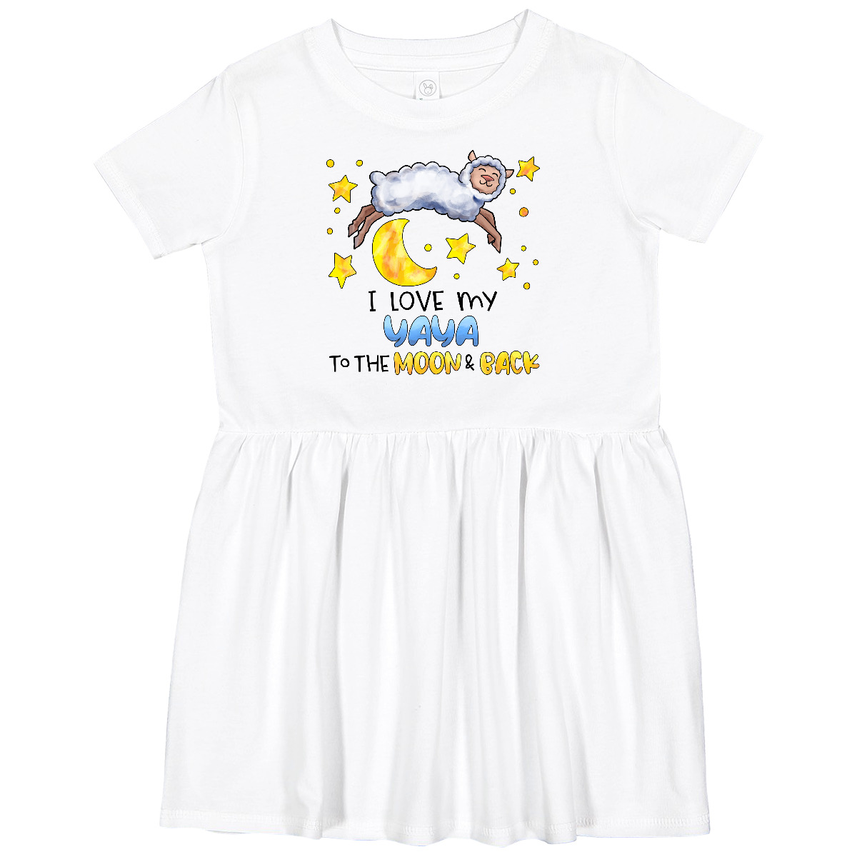 Inktastic I Love My Yaya To The Moon And Back Cute Sheep Toddler Dress Family - Bild 4 von 6