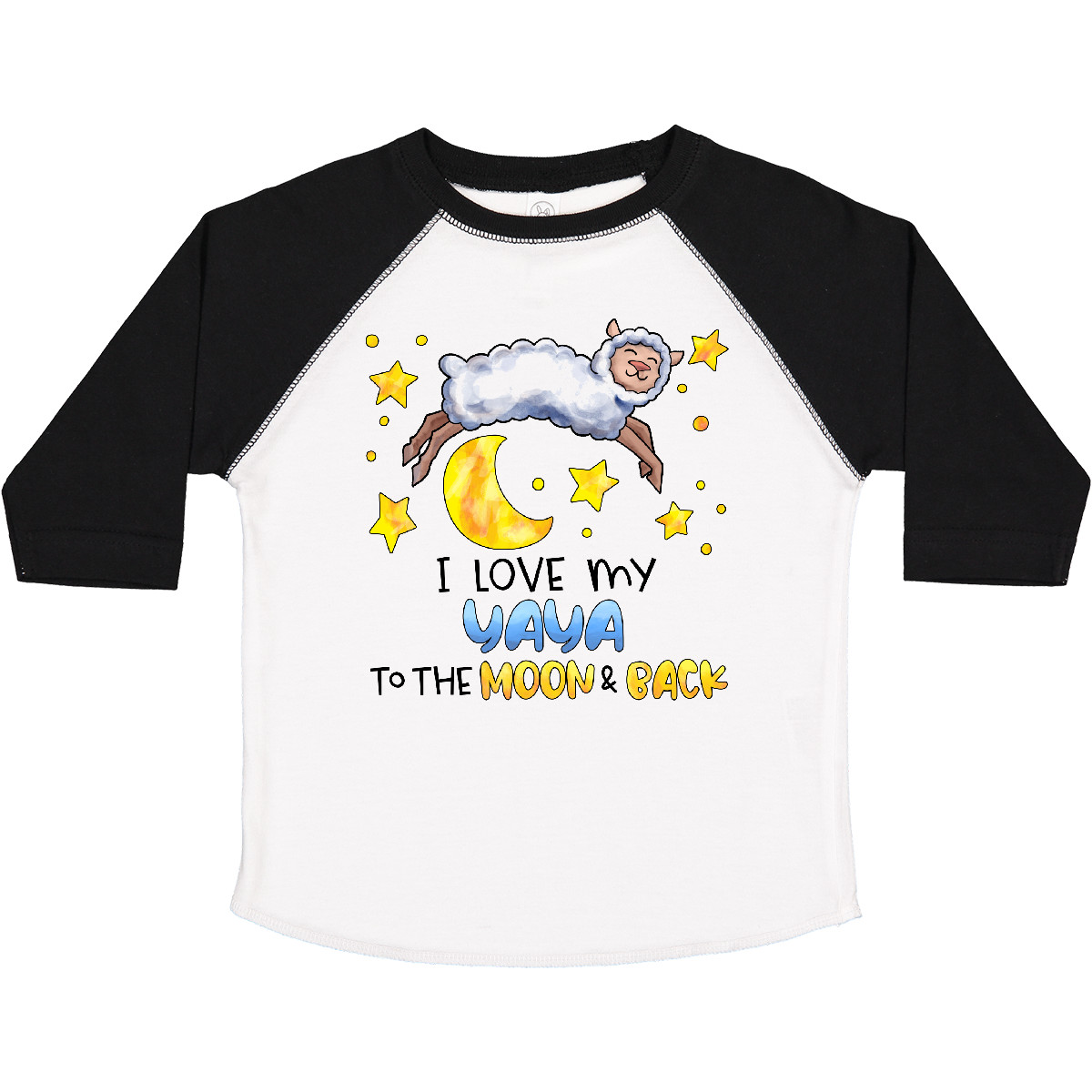 T-Shirt Inktastic I Love My Yaya To The Moon And Back süßes Schaf Kleinkind Familie - Bild 11 von 11