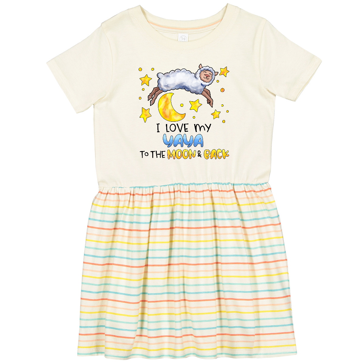 Inktastic I Love My Yaya To The Moon And Back Cute Sheep Toddler Dress Family - Bild 3 von 6