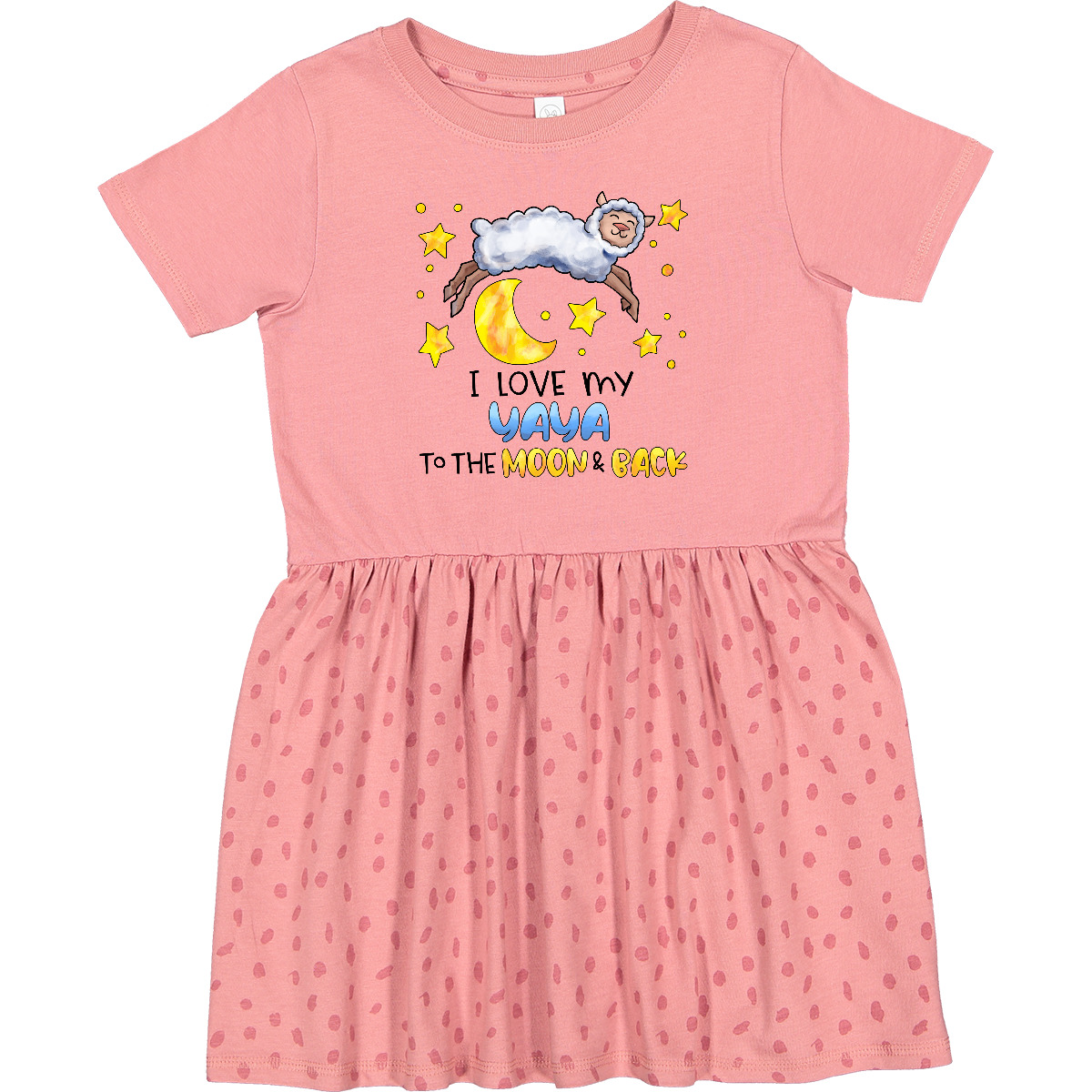 Inktastic I Love My Yaya To The Moon And Back Cute Sheep Toddler Dress Family - Bild 2 von 6