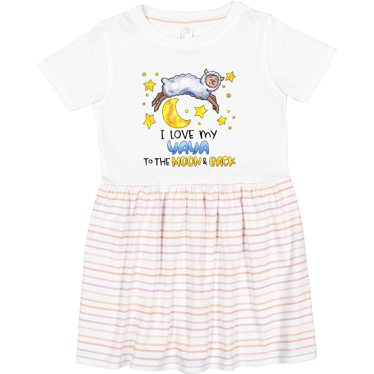 Inktastic I Love My Yaya To The Moon And Back Cute Sheep Toddler Dress Family - Bild 6 von 6