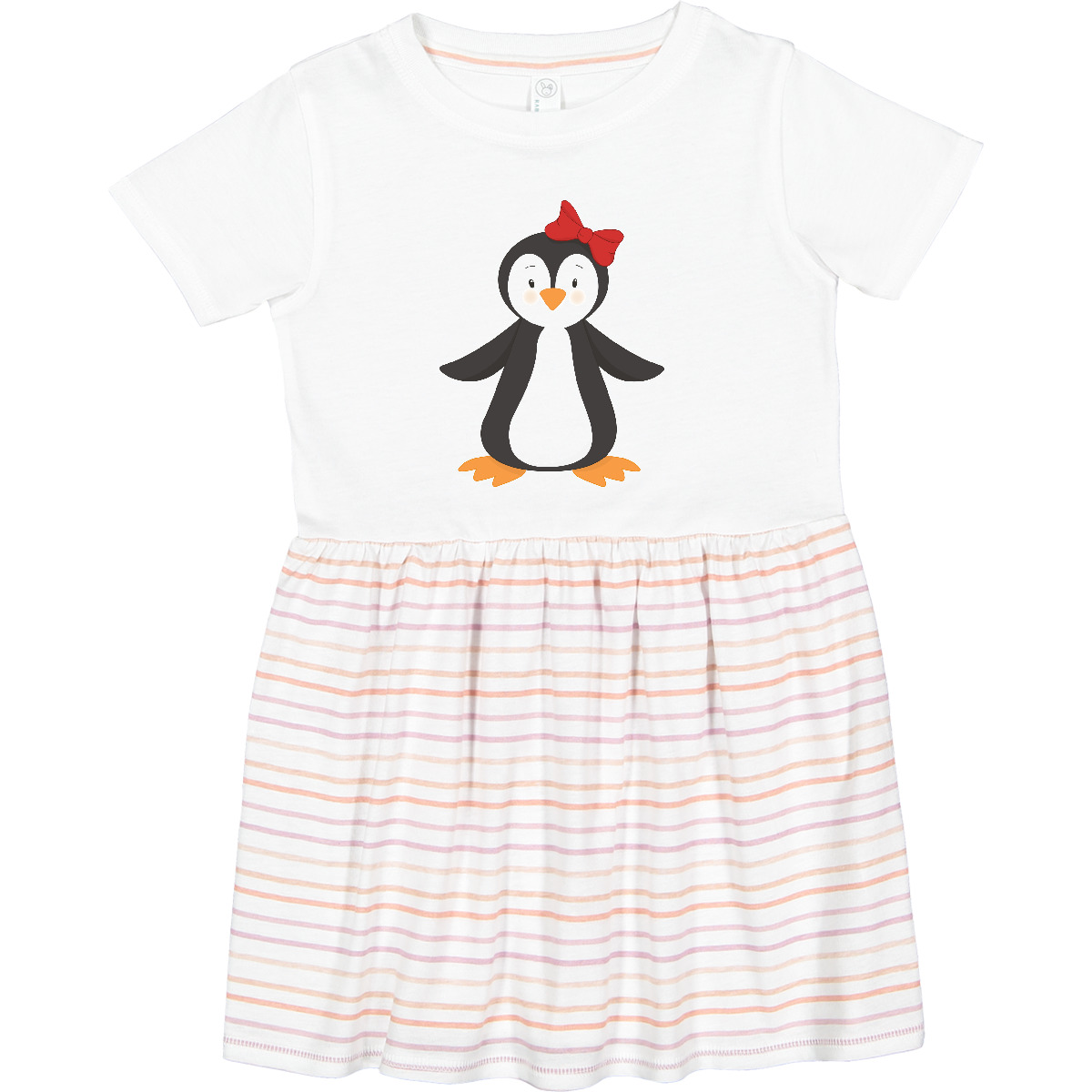 Inktastic Cute Penguin, Little Penguin, Penguin With Bow Toddler Dress Girl Wild - Picture 7 of 7