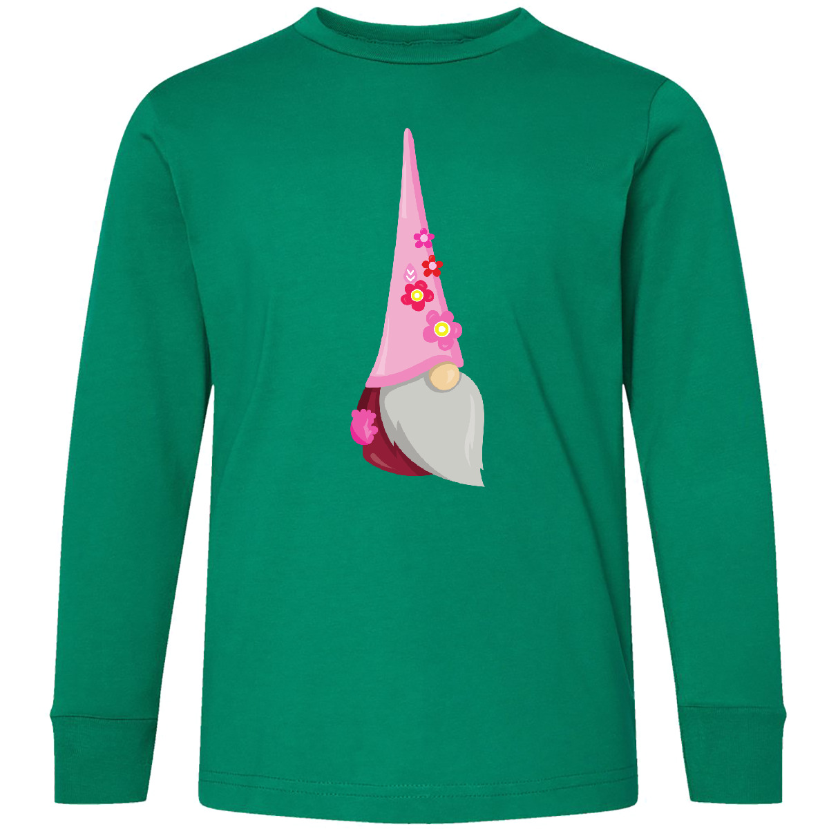 Inktastic Spring Gnome, Garden Gnome, Cute Gnome, Youth Long Sleeve T-Shirt Tale - Picture 3 of 4