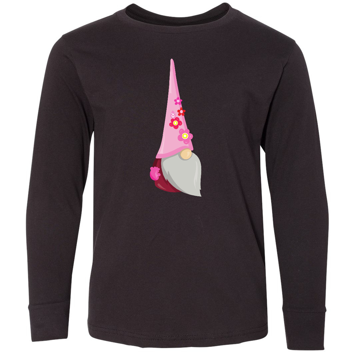 Inktastic Spring Gnome, Garden Gnome, Cute Gnome, Youth Long Sleeve T-Shirt Tale - Picture 2 of 4