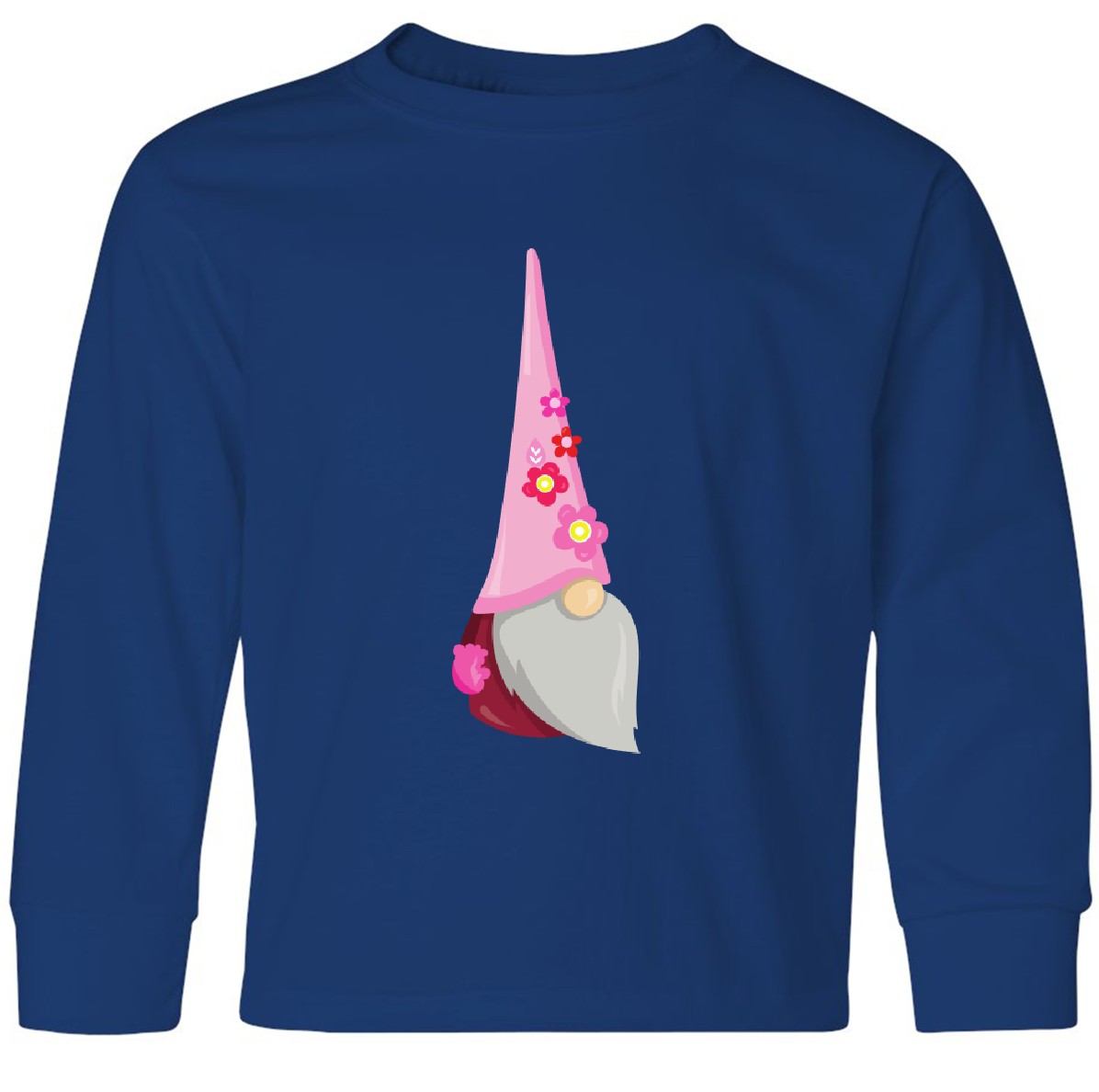 Inktastic Spring Gnome, Garden Gnome, Cute Gnome, Youth Long Sleeve T-Shirt Tale - Picture 4 of 4