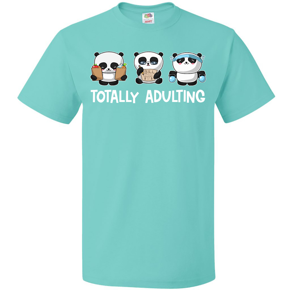 Inktastic Totally Adulting Cute Panda Shopping And Workout T-Shirt ...