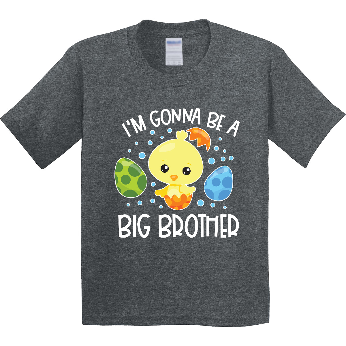 Inktastic Easter I'm Gonna Be A Big Brother With Green And Blue Youth T-Shirt - Picture 5 of 6