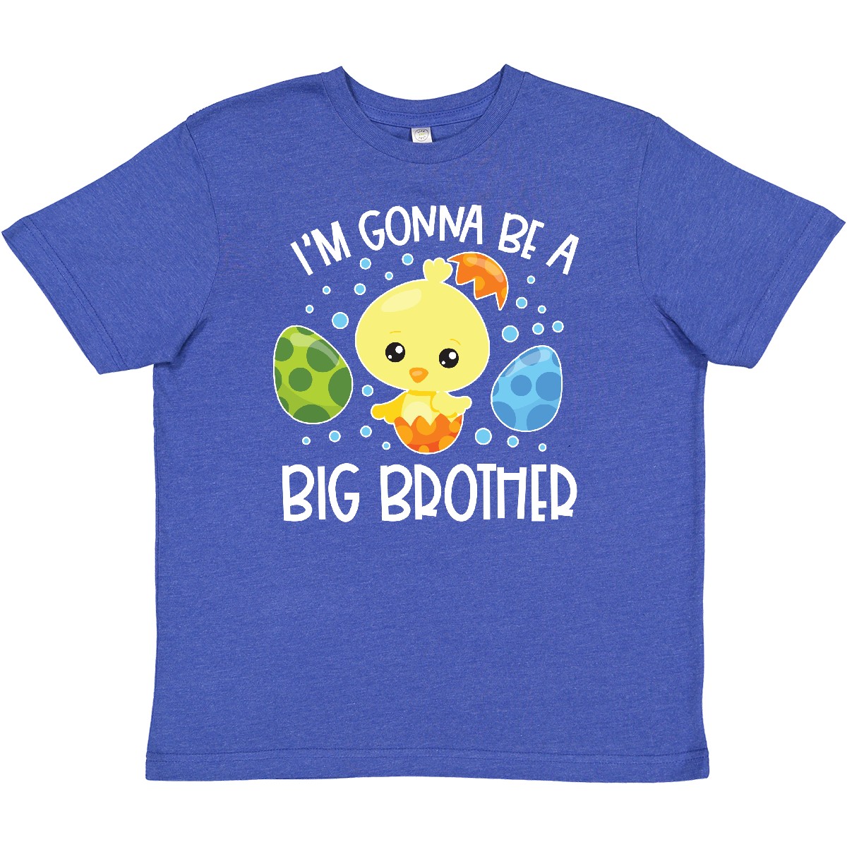 Inktastic Easter I'm Gonna Be A Big Brother With Green And Blue Youth T-Shirt - Picture 6 of 6