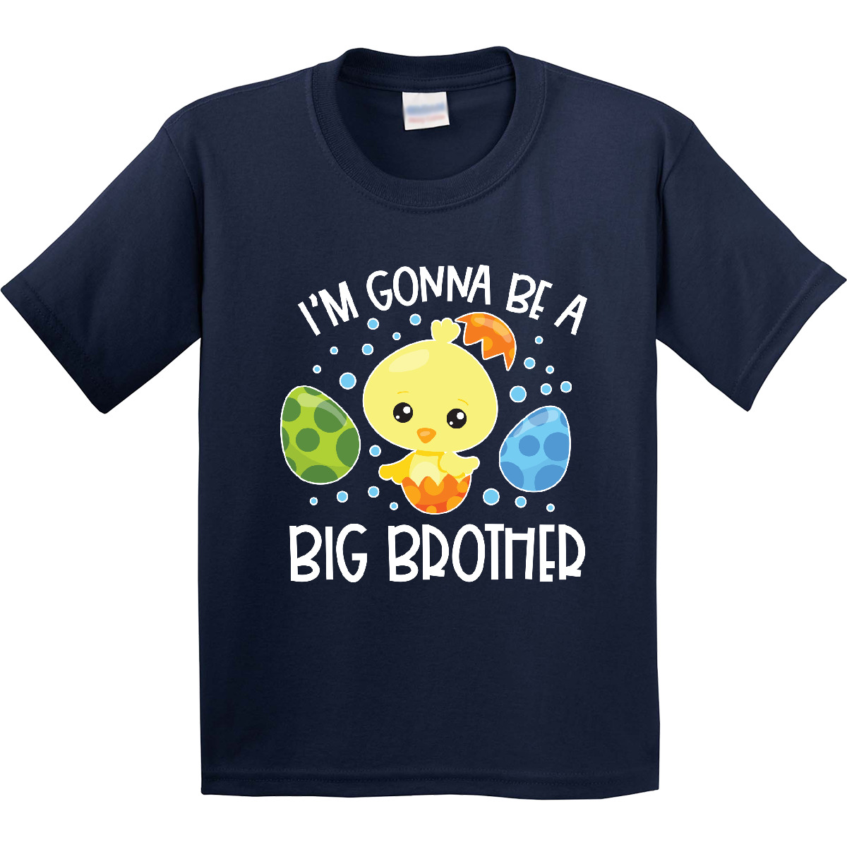 Inktastic Easter I'm Gonna Be A Big Brother With Green And Blue Youth T-Shirt - Picture 2 of 6