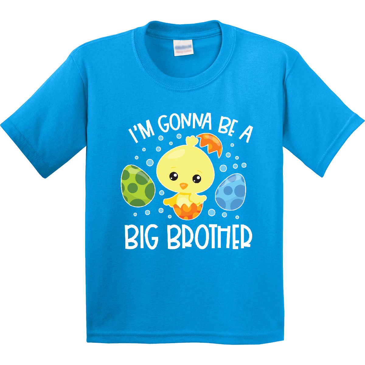 Inktastic Easter I'm Gonna Be A Big Brother With Green And Blue Youth T-Shirt - Picture 3 of 6