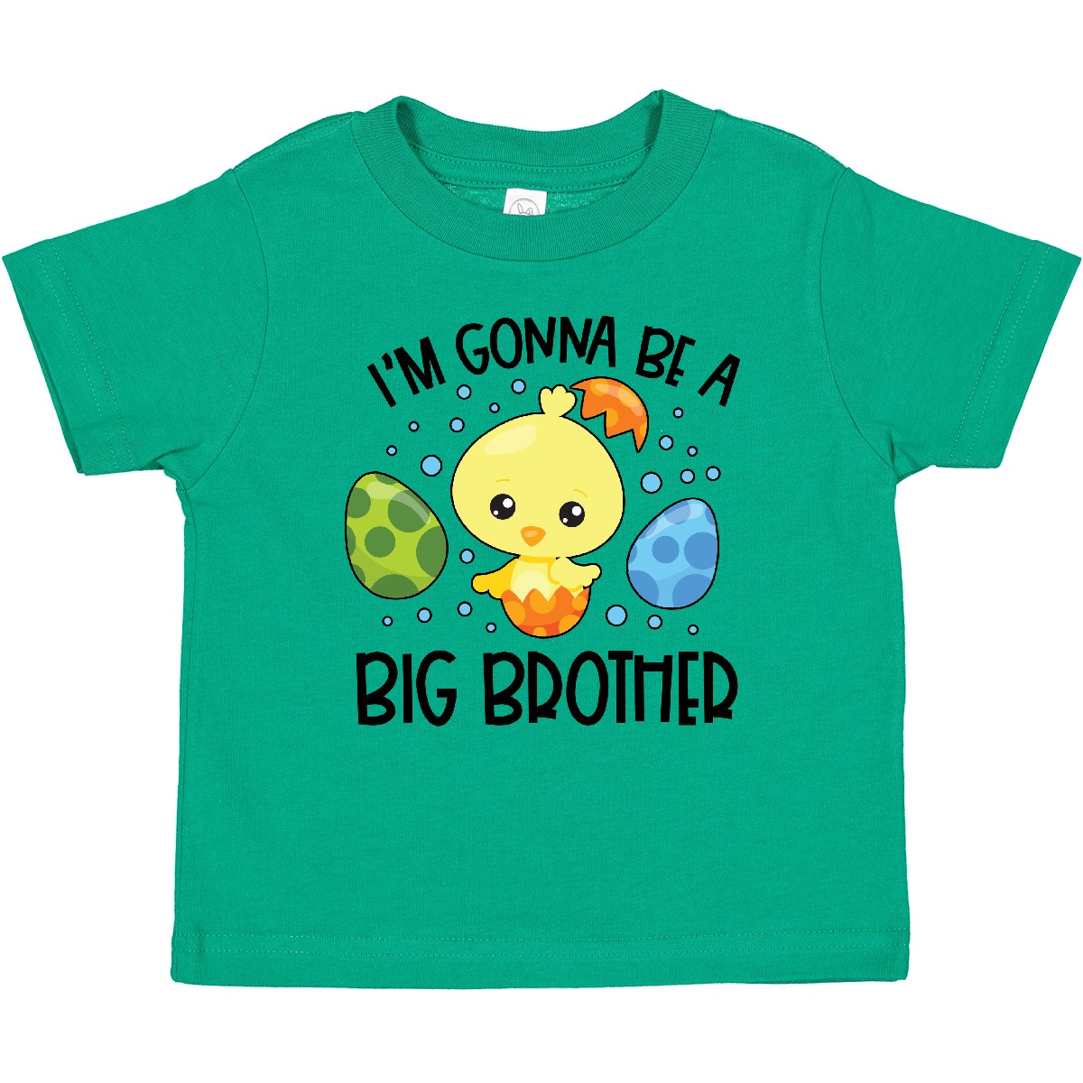 Inktastic Easter I'm Gonna Be A Big Brother With Green And Blue Baby T-Shirt Boy - Picture 4 of 6