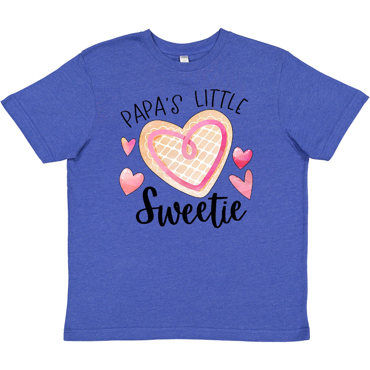 Inktastic Papa's Little Sweetie With Pink Heart Cookie Youth T-Shirt Valentines - Picture 7 of 8