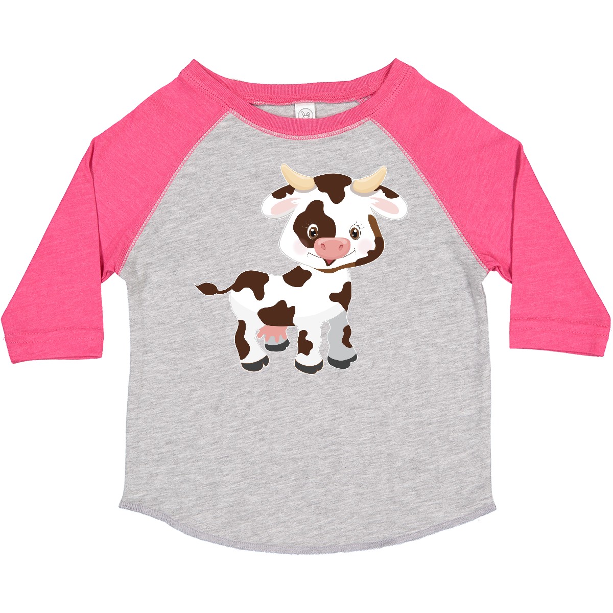 Inktastic Cute White Holstein Cow With Brown Spots Toddler T-Shirt Farm Animals - Picture 5 of 13