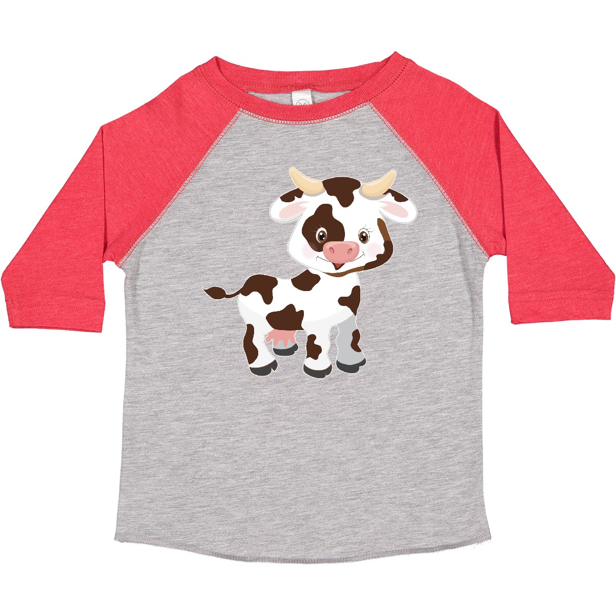 Inktastic Cute White Holstein Cow With Brown Spots Toddler T-Shirt Farm Animals - Picture 6 of 13
