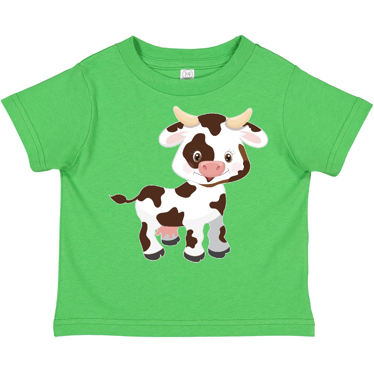Inktastic Cute White Holstein Cow With Brown Spots Toddler T-Shirt Farm Animals - Picture 2 of 13
