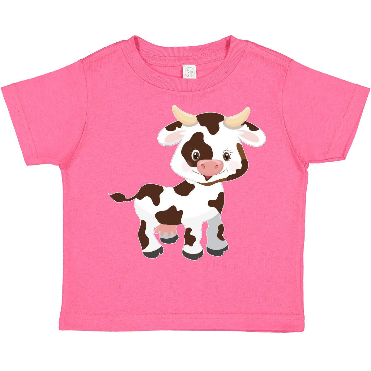 Inktastic Cute White Holstein Cow With Brown Spots Toddler T-Shirt Farm Animals - Picture 7 of 13