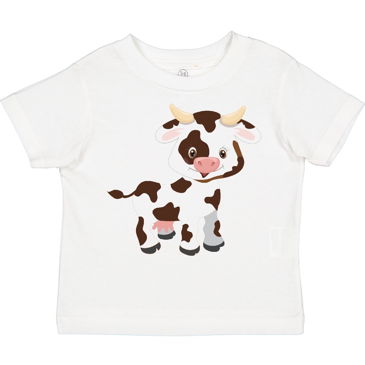 Inktastic Cute White Holstein Cow With Brown Spots Toddler T-Shirt Farm Animals - Picture 12 of 13