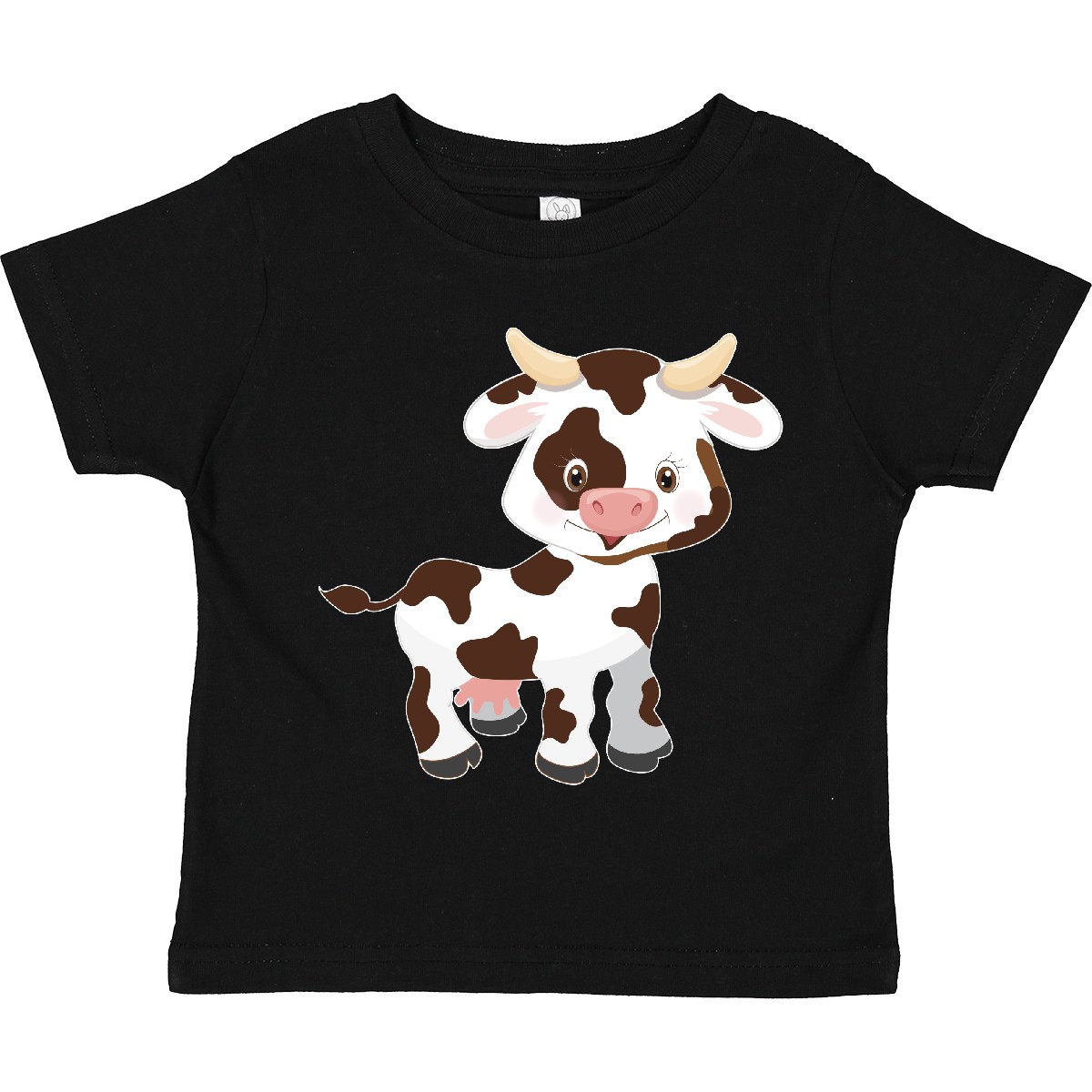 Inktastic Cute White Holstein Cow With Brown Spots Toddler T-Shirt Farm Animals - Picture 3 of 13