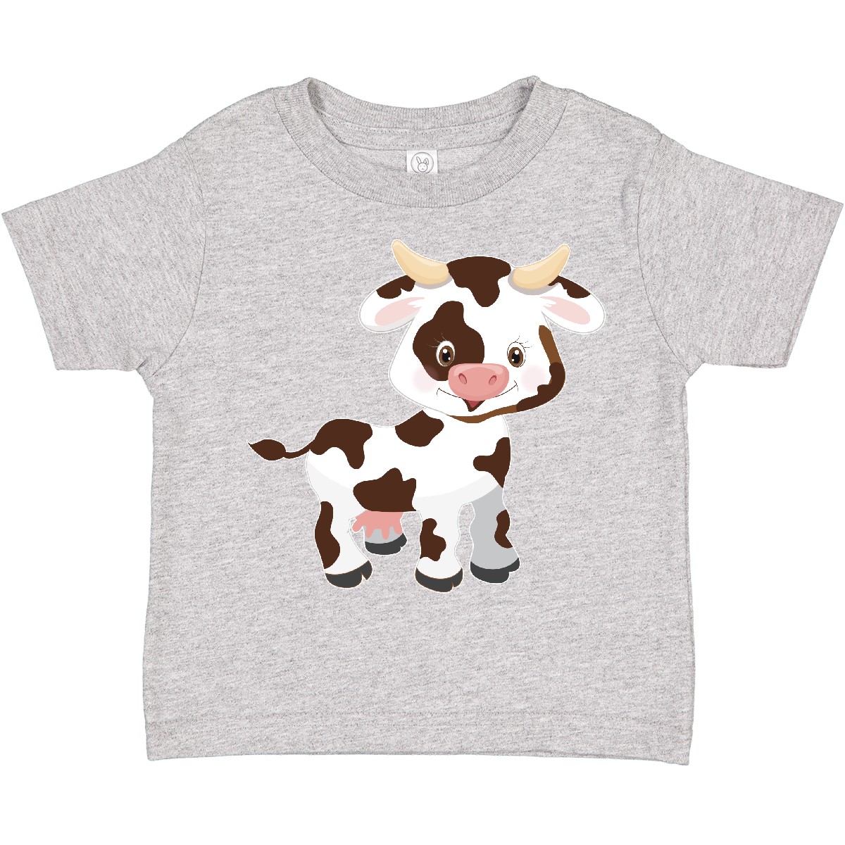 Inktastic Cute White Holstein Cow With Brown Spots Toddler T-Shirt Farm Animals - Picture 4 of 13
