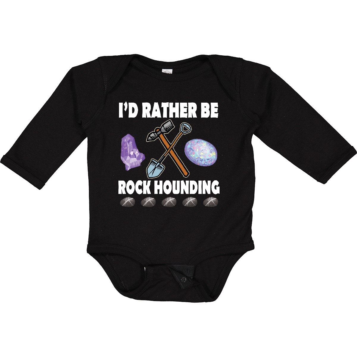 Inktastic Rock Hounding Rock Collector Long Sleeve Creeper Hobbies Minerals