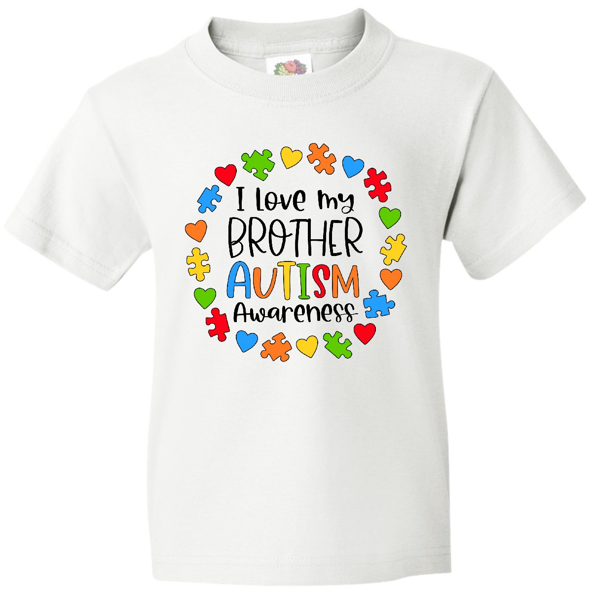 Inktastic I Love My Brother Autism Awareness Youth T-Shirt Big Little Sister Bro - Picture 8 of 8
